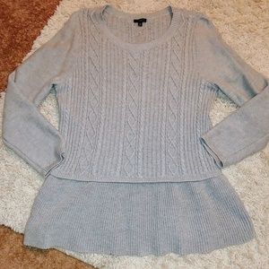 Talbots Peplum Cable knit Sweater 1X